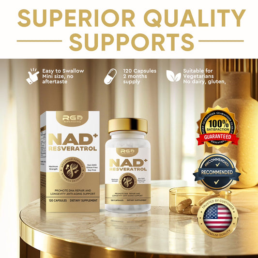 NAD + Resveratrol, NAD Supplement, NAD + Supplements, 120 Capsules